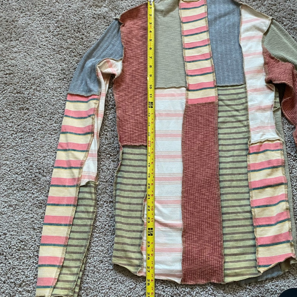Colorful Patchwork Long Sleeve Top size Large - Picture 5 of 6